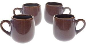 Zestaw 4 ceramicznych kubków Warm 100 ml,ciemnobrązowe