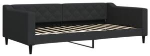 Sofa z materacem do spania, czarna, 100x200 cm, tkanina