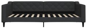 Sofa z materacem do spania, czarna, 100x200 cm, tkanina