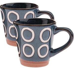 Zestaw 2 ceramicznych kubków Kroužky 100 ml,ciemnoniebieskie