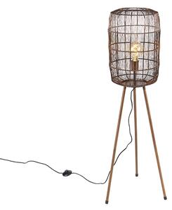 Nowoczesna lampa podłogowa trójnóg miedziana - Redo