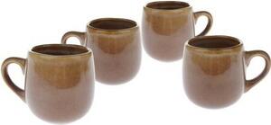 Zestaw 4 ceramicznych kubków Warm 100 ml, brązowe