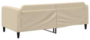 Sofa z funkcją spania, kremowe, 90x200 cm, obita tkaniną