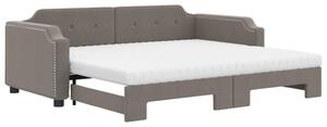 Sofa rozsuwana z materacami, kolor taupe, 90x200 cm, tkanina