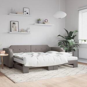 Sofa rozsuwana z materacami, kolor taupe, 90x200 cm, tkanina