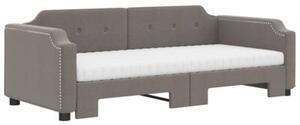 Sofa rozsuwana z materacami, kolor taupe, 90x200 cm, tkanina