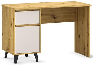 Biurko w stylu skandynawskim dąb artisan + kaszmir P5-D34