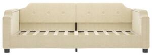 Sofa z materacem do spania, kremowa, 90x200 cm, tkanina