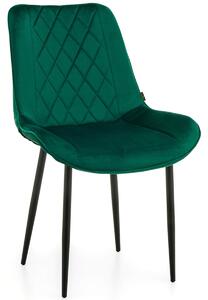 MebleMWM Krzesło tapicerowane zielone DC-6020 welur / OUTLET