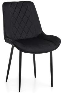 EMWOmeble Krzesło tapicerowane czarne ▪️ BELINI (DC-6020) ▪️ welurowe