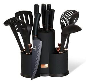 Berlinger Haus 12-częściowy zestaw przyborówkuchennych w stojaku Black Rose Collection