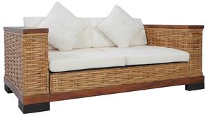 Sofa dwuosobowa - rattan + brąz G6-G54