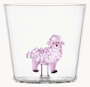 Ręcznie wykonana szklanka ze szkła borokrzemowego Pink Sheep