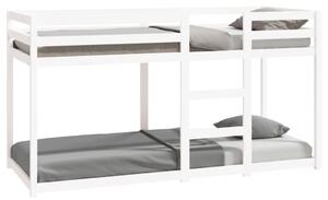 Łóżko piętrowe, białe, 80x200 cm, lite drewno sosnowe
