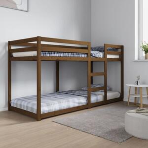 Łóżko piętrowe, miodowy brąz, 80x200 cm, lite drewno sosnowe