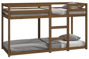 Łóżko piętrowe, miodowy brąz, 75x190 cm, lite drewno sosnowe