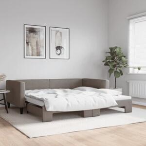 Sofa rozsuwana, kolor taupe, 100x200 cm, tkanina