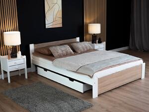 Łóżko DMD3 160x200 Białe + dąb sonoma