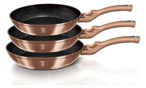 Berlinger Haus 3-częściowy zestaw patelni Rosegold Metallic Line
