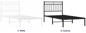 Białe industrialne łóżko metalowe 140x200 cm - Envilo