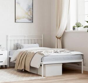 Białe loftowe łózko metalowe 100x200 cm - Envilo