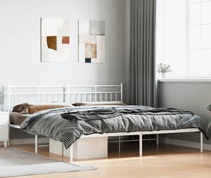 Białe metalowe łóżko małżeńskie 200x200 cm - Envilo
