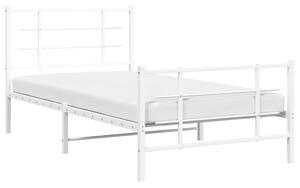 Białe metalowe łóżko w stylu industrialnym 100x200 cm - Estris