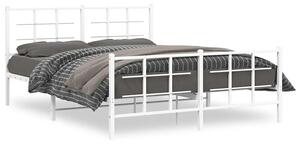 Białe metalowe łóżko małżeńskie 160x200 cm - Estris
