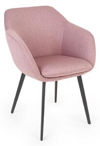 Besoa James, fotel tapicerowany, tapicerka piankowa, 100% poliester, nogi stalowe, różowy