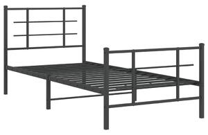 Czarne industrialne łóżko 90x200 cm - Estris