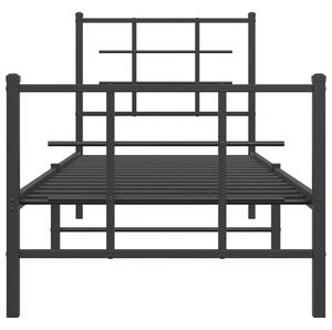 Czarne metalowe łóżko w stylu loftowym 80x200 cm - Estris