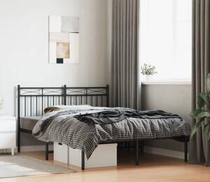 Czarne metalowe łóżko jednoosobowe 120x200 cm - Envilo