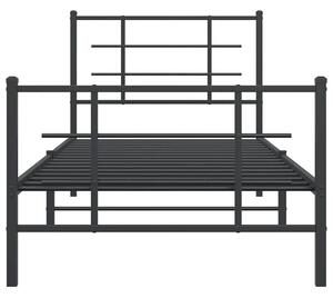 Czarne metalowe łóżko małżeńskie 100x200cm - Estris