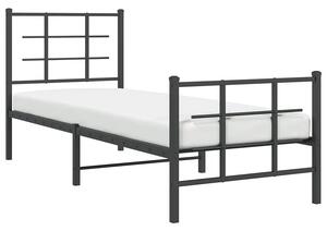 Czarne metalowe łóżko w stylu loftowym 80x200 cm - Estris