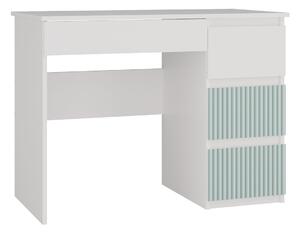 Prawostronne biurko dla dzieci biały + miętowy - Arsa 3X
