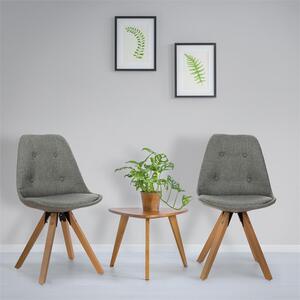 OneConcept Iseo, krzesło tapicerowane, 2 szt., drewno brzozowe, szare