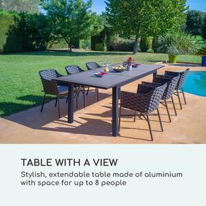 Blumfeldt Toledo, stół ogrodowy, 213 x 90 cm, rozkładany, aluminium, antracytowy