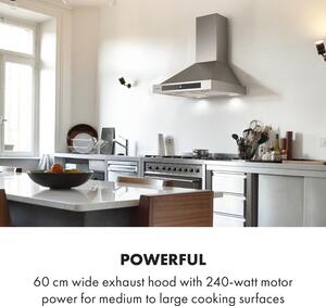 Klarstein Zelda Eco 60, okap kuchenny, 240 W, 3 stopnie, 410 m³/h, LED, klasa efektywności energetycznej: A+