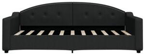 Sofa rozsuwana, czarna, 90x190 cm, tkanina