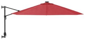 Ścienny parasol ogrodowy, czerwony, 290 cm