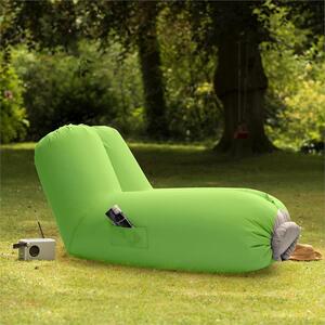 Blumfeldt Airlounge sofa dmuchana 90x80x150cm plecak do prania poliester zielona