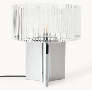 Lampa stołowa ze szkła z ryflowanym wzorem Emmi