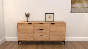 Komoda VORELLO loft dąb craft złoty