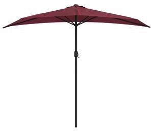 Półparasol balkonowy, aluminium, bordo, 270x144x222 cm