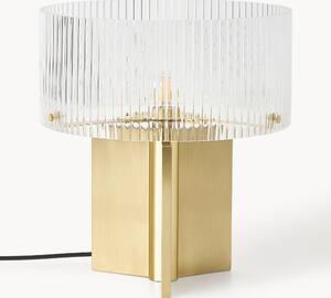 Lampa stołowa ze szkła z ryflowanym wzorem Emmi