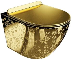 LaVita Sofi Slim Golden Eye miska WC wisząca z deską sedesową wolnoopadającą złoty