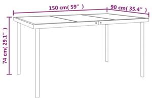 Zestaw Mebli Ogrodowych Komplet Jadalniany 5-Częściowy Czarny Metal Na Taras Balkon Ogród