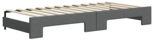 Sofa rozsuwana z materacami, ciemnoszara, 90x200 cm, tkanina