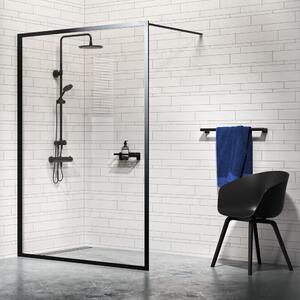 Sealskin Contour Walk-In ścianka prysznicowa 90 cm wolnostojąca czarny mat/szkło przezroczyste CDA30886195100