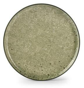 Zielony/kremowy kamionkowy talerz ø 27 cm Gravel – ONA